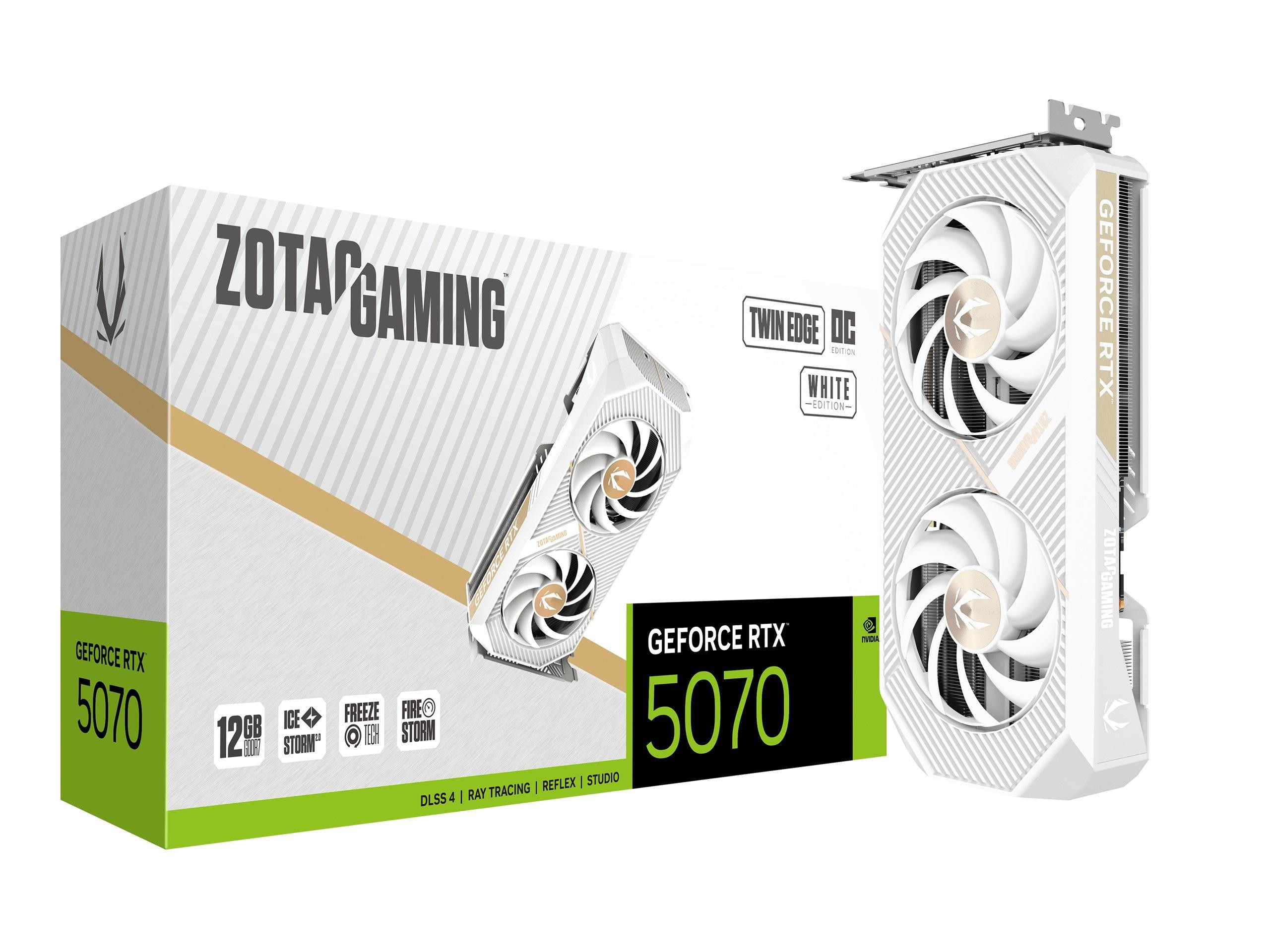 ZOTAC GAMING GeForce RTX 5070 Twin Edge OC White 12GB GDDR7 Grafikkarte 3x DP, 1x HDMI