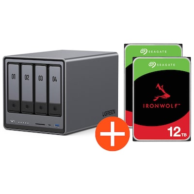 UGREEN NASync DXP4800 NAS System 4-Bay 24TB inkl. 2x Seagate IronWolf ST12000VN0008 12 TB
