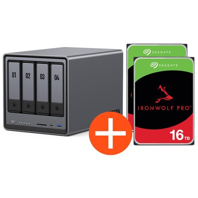 UGREEN NASync DXP4800 NAS System 4-Bay 32TB inkl. 2x Seagate IronWolf ST16000NT001 16 TB