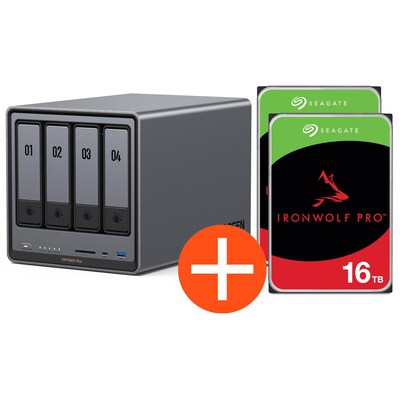 UGREEN NASync DXP4800 Plus NAS System 4-Bay 32TB inkl. 2x Seagate IronWolf ST16000NT001 16 TB