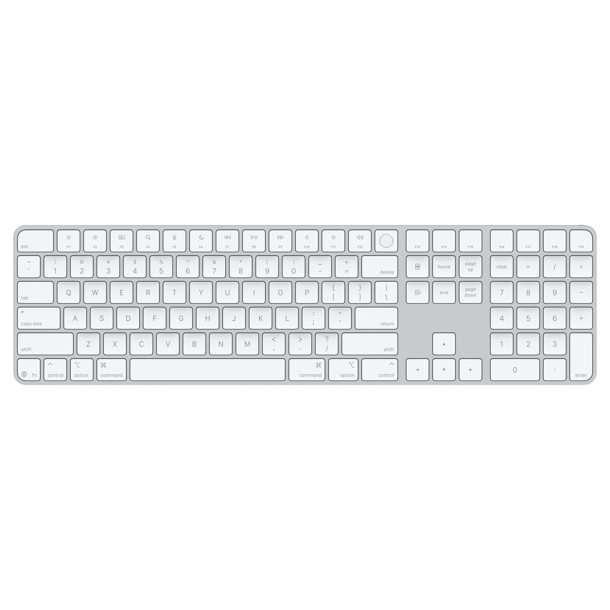 Apple Magic Keyboard mit Touch ID und Ziffernblock weiß US Englisch MXK73LB/A