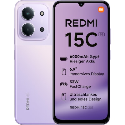 Xiaomi Redmi 15C 5G 4GB/128GB Dual-SIM Smartphone dusk purple