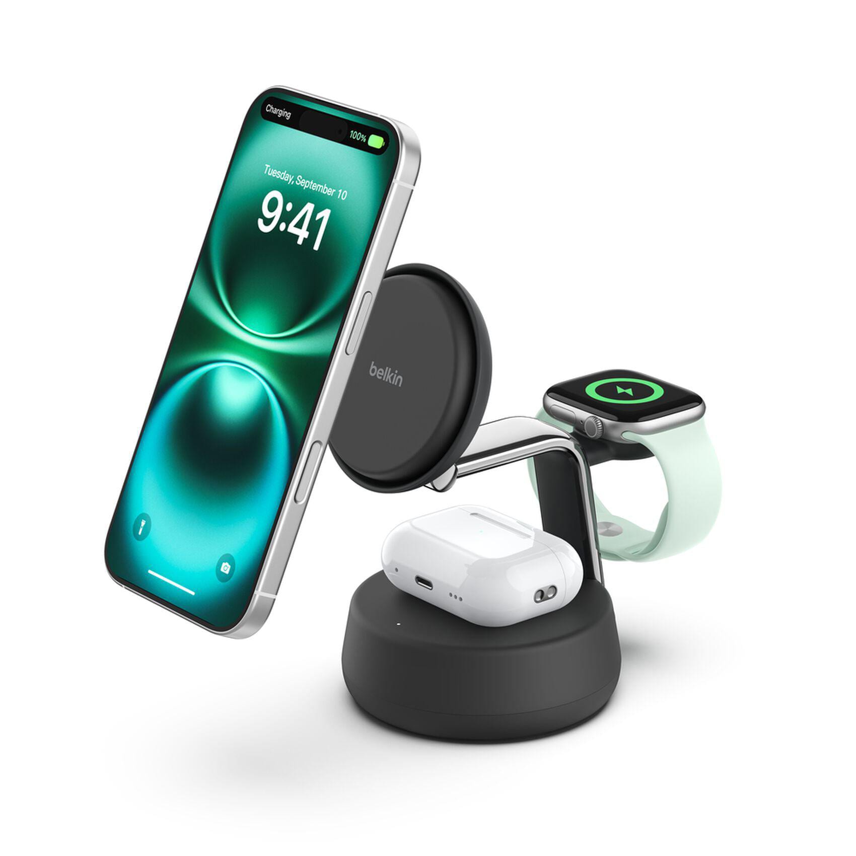 Belkin UltraCharge Pro Magnetische 3-in-1-Ladestation mit Qi2 25W schwarz