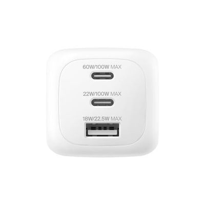 Belkin BoostCharge 3-Port-GaN-Ladegerät (100 W) + Reiseadapter-Set