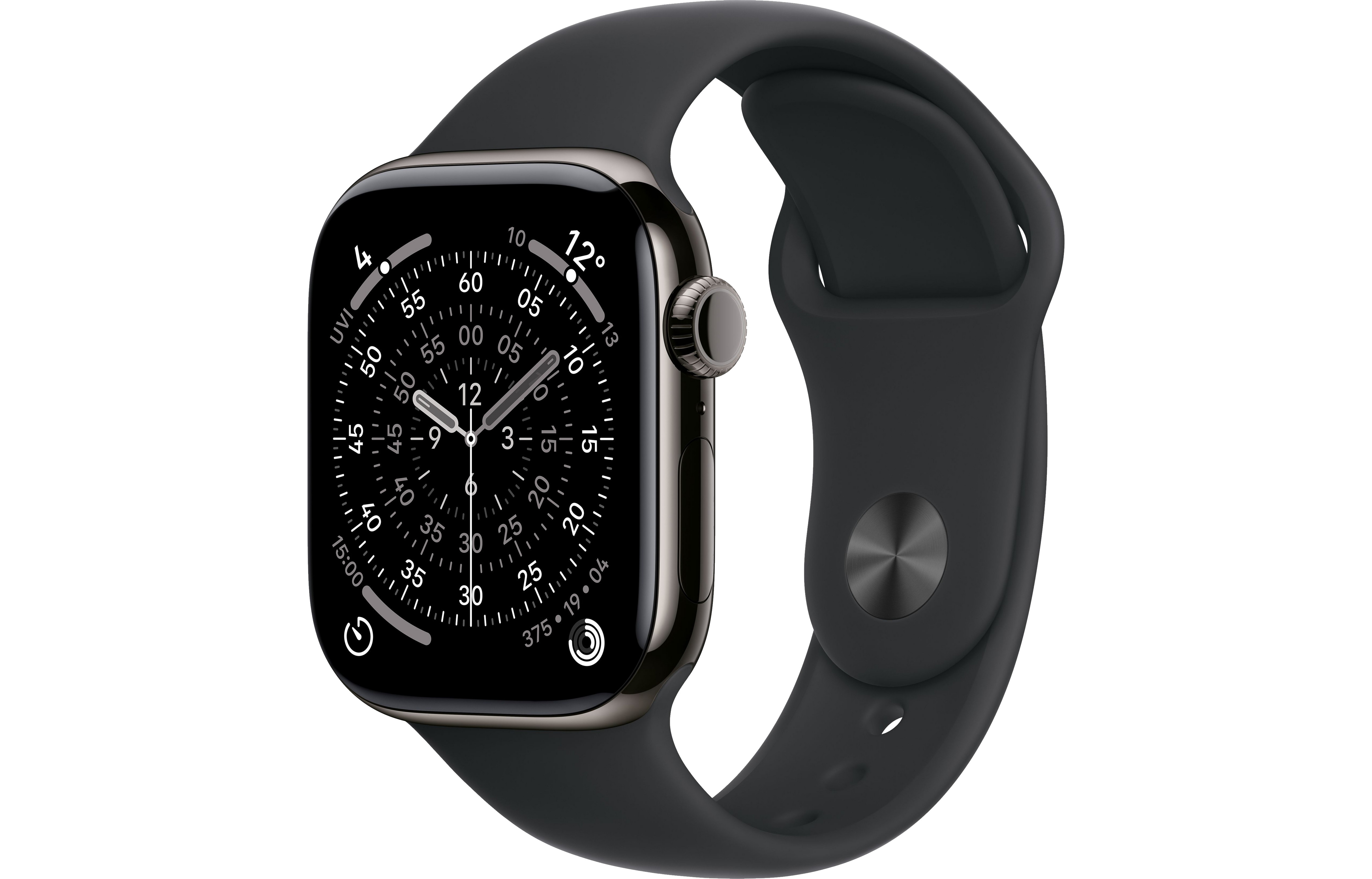 Apple Watch Series 11 GPS + Cellular 42mm Slate Titanium Gehäuse mit Sport Band (black) - S/M