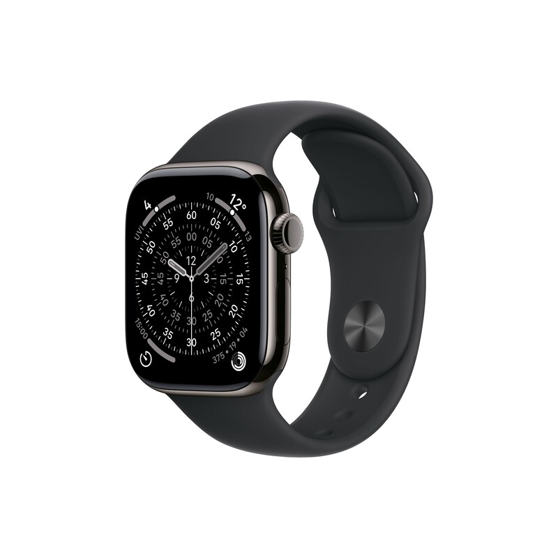 Apple Watch Series 11 GPS + Cellular 42mm Slate Titanium Gehäuse mit Sport Band (black) - S/M