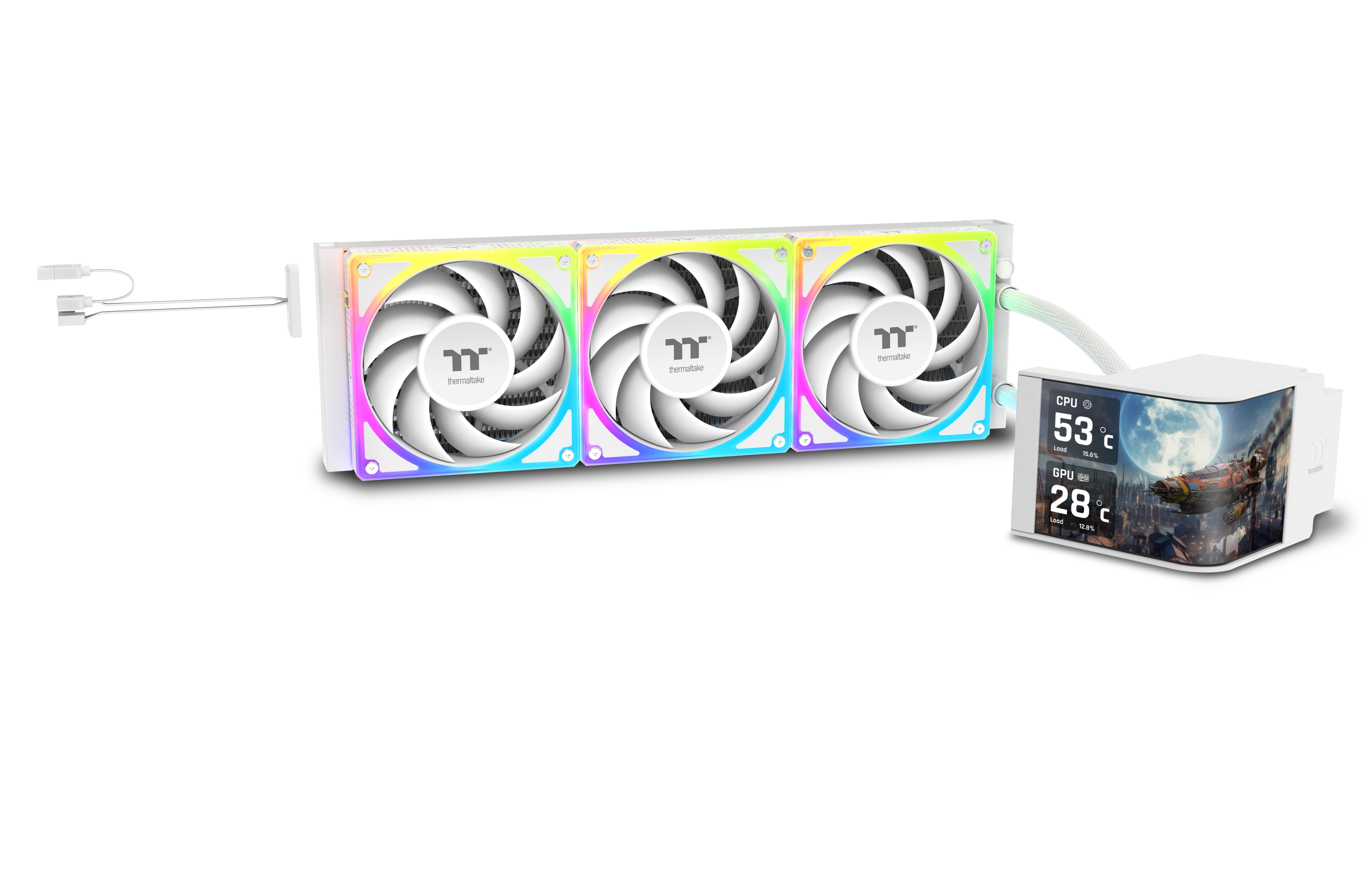 THERMALTAKE MAGCurve 360 Ultra Snow All-In-One Liquid Cooler System ARGB Fan