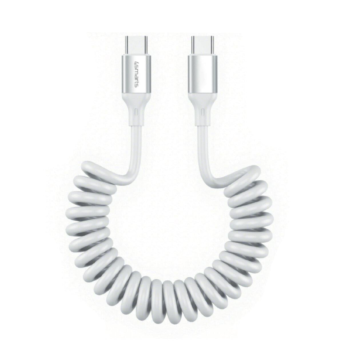 4smarts USB-C Spiralkabel 100W Weiß