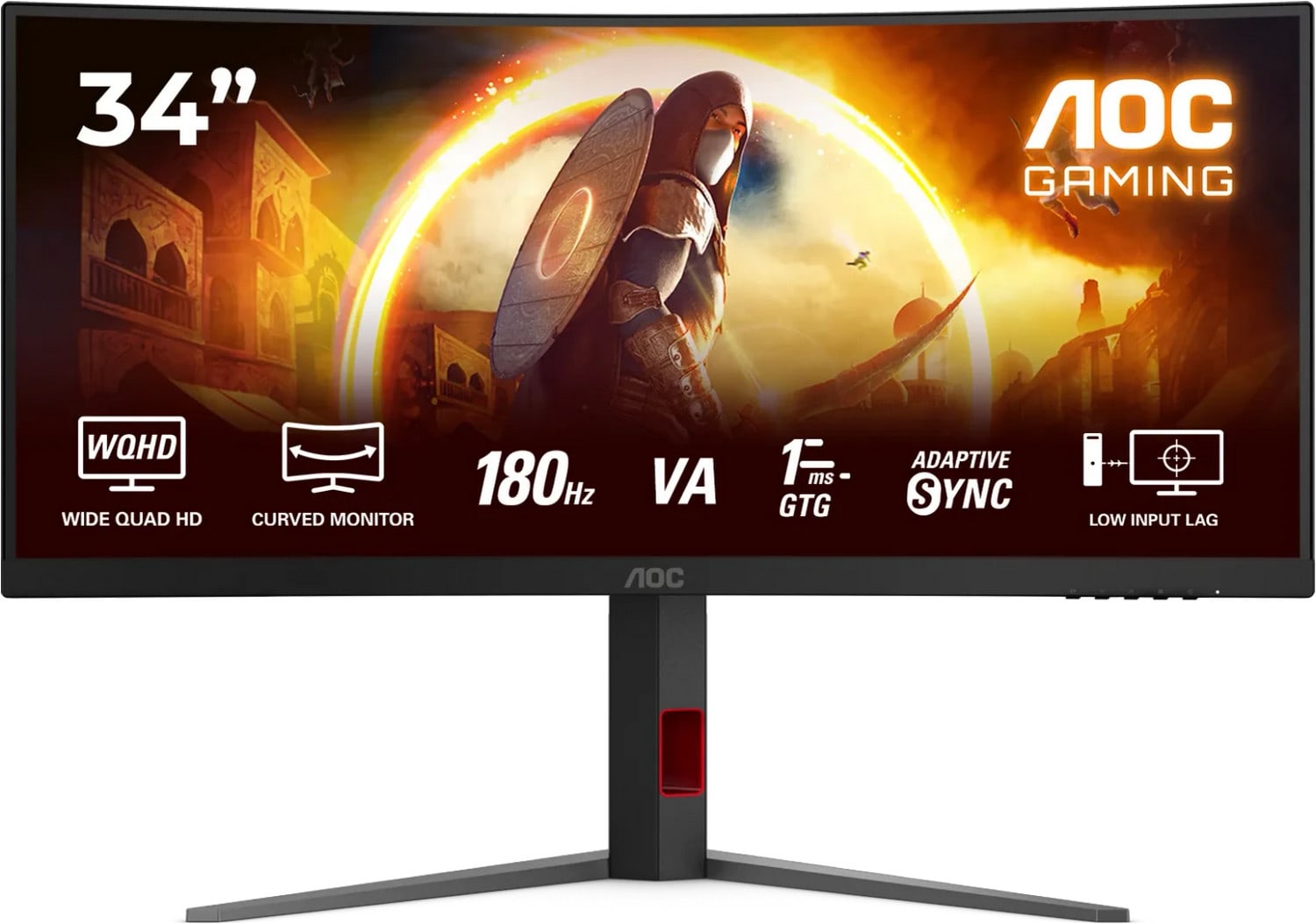 AOC CU34G4 34 Zoll UWQHD Fast VA Panel 21:9 180 Hz Curved Gaming Monitor