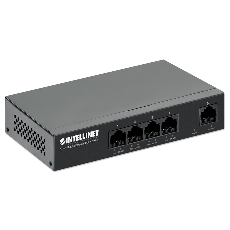 on The günstig Kaufen-Intellinet 5-Port Gigabit Ethernet PoE+ Switch. Intellinet 5-Port Gigabit Ethernet PoE+ Switch <![CDATA[• Unmanaged Switch • PoE-Leistungsbudget 40 Watt • 5 POE Ports mit 40W Gesamtbudget (davon 5x PoE+) • Ausgangsleistung bis zu 30 Watt pro Port • 10 Gbi