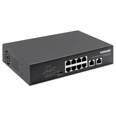 Intellinet  8-Port Gigabit Ethernet PoE+ Switch mit 2 RJ45 Gigabit Uplink-Ports | 00766623561402