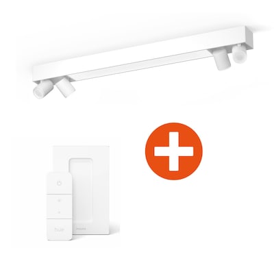 Philips Hue White & Color Ambiance Centris Deckenleuchte weiß • 4er-Spot + Philips Hue Dimmschalter V2