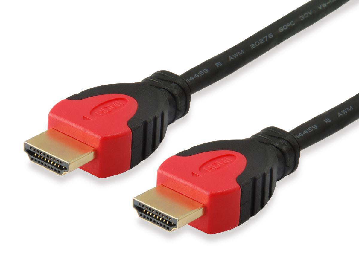 Equip 119343 HDMI 2.0 High Speed Kabel, Stecker auf Stecker, 3m, rot