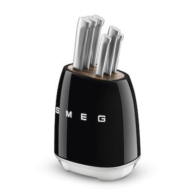 Smeg Messerblock Set 50's Style 6 tlg. schwarz