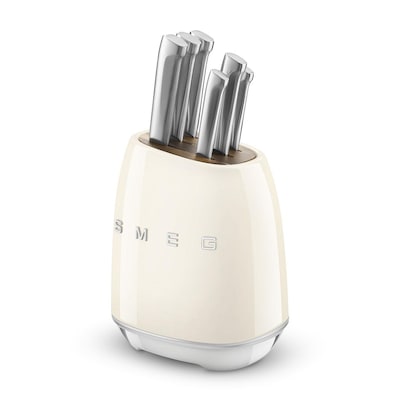Smeg Messerblock Set 50's Style 6 tlg. Creme