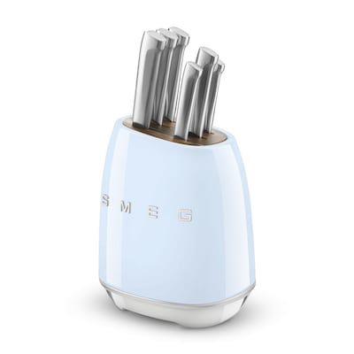 Smeg Messerblock Set 50's Style 6 tlg. Pastellblau