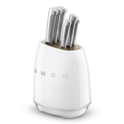 Smeg Messerblock Set 50's Style 6 tlg. Weiß