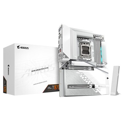 Gigabyte  X870 AORUS STEALTH ICE ATX Mainboard Sockel AM5 HDMI/USB4 | 04719331873097