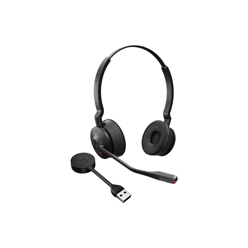Jabra Engage 55 Se Kabelloses Stereo-Headset, Uc-Version, Link400a Usb-A Empfänger, Ohne Ladestation Schwarz 9659-410-111