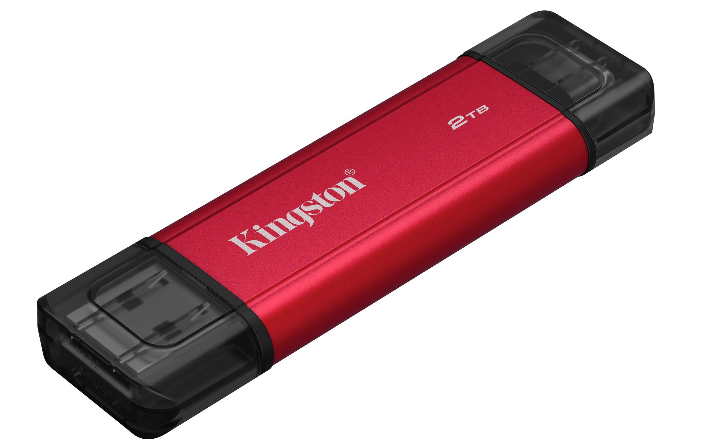 Kingston SPSD Dual Portable 2 TB externe Festplatte (SSD) USB-C / USB-A Rot