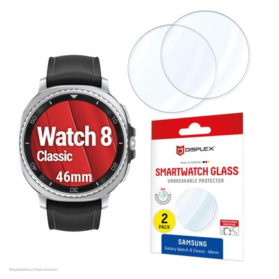 Displex  Samsung Galaxy Watch 8 Classic (46mm) Schutzfolie, 2 Stück, Schutzglas | 04028778126636