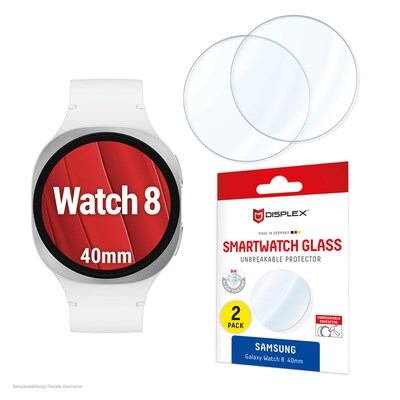 Displex  Samsung Galaxy Watch 8 (44mm) Schutzfolie, 2 Stück, Schutzglas | 04028778126629