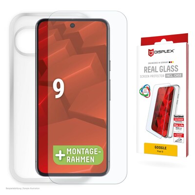 Displex  Real Glass + Case Google Pixel 9 Schutzglas und transparente Hülle | 04028778126643