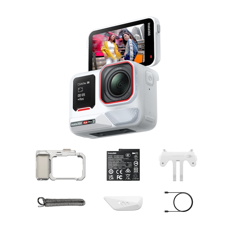 Arctic günstig Kaufen-Insta360 Ace Pro 2 (Arctic White) Xplorer Bundle (Moonlight Silver). Insta360 Ace Pro 2 (Arctic White) Xplorer Bundle (Moonlight Silver) <![CDATA[• Actioncam in Schwarz • FreeFrame Video, PureVideo, Zeitlupe, Starlapse, Zeitraffer • Aufnahme bis zu 240 FP