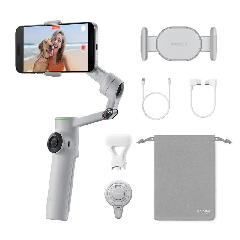 Stick günstig Kaufen-Insta360 Flow 2 Pro Creator Bundle Stone Gray. Insta360 Flow 2 Pro Creator Bundle Stone Gray <![CDATA[• Original Insta 360 Zubehörartikel • Extrem flüssige Stabilisierung • Selfie-Stick, Stativ und Powerbank integriert • Unbegrenztes 360°-Schwenk-Tracking