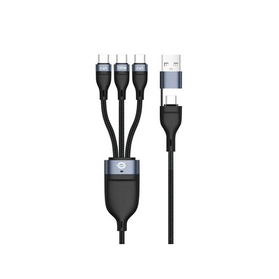 Conceptronic  ETTA06B15C 3-in-1 USB-C-Datenkabel, 1,5 m, 100 W Schnellladung, USB 2.0, 5 A, mit E-Mark-Chip | 04015867242407