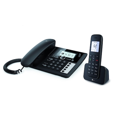 Telekom Sinus PA 207 plus 1 Festnetztelefon mit Mobilteil schwarz