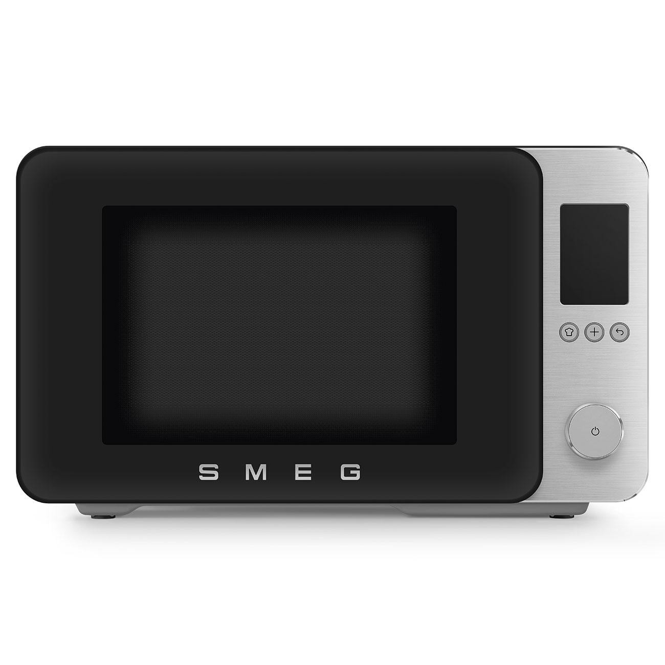 SMEG MOC02BLMEU Kombi-Tisch-Mikrowelle + Heißluft/Grill Schwarz-Matt-Aluminium 900 W