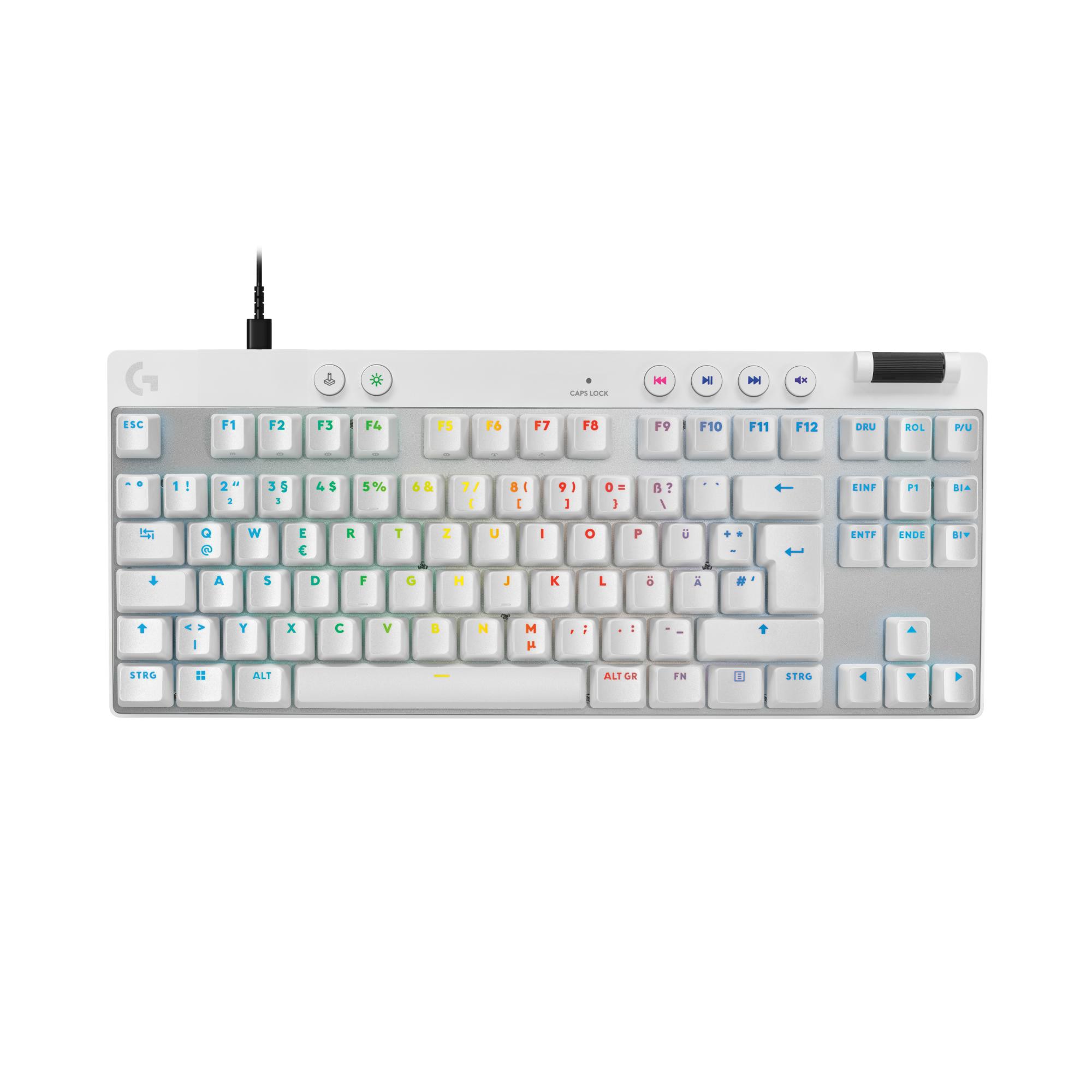 Logitech PRO X TKL RAPID Gaming Tastatur kabelgebunden, Mechanisch, Weiß
