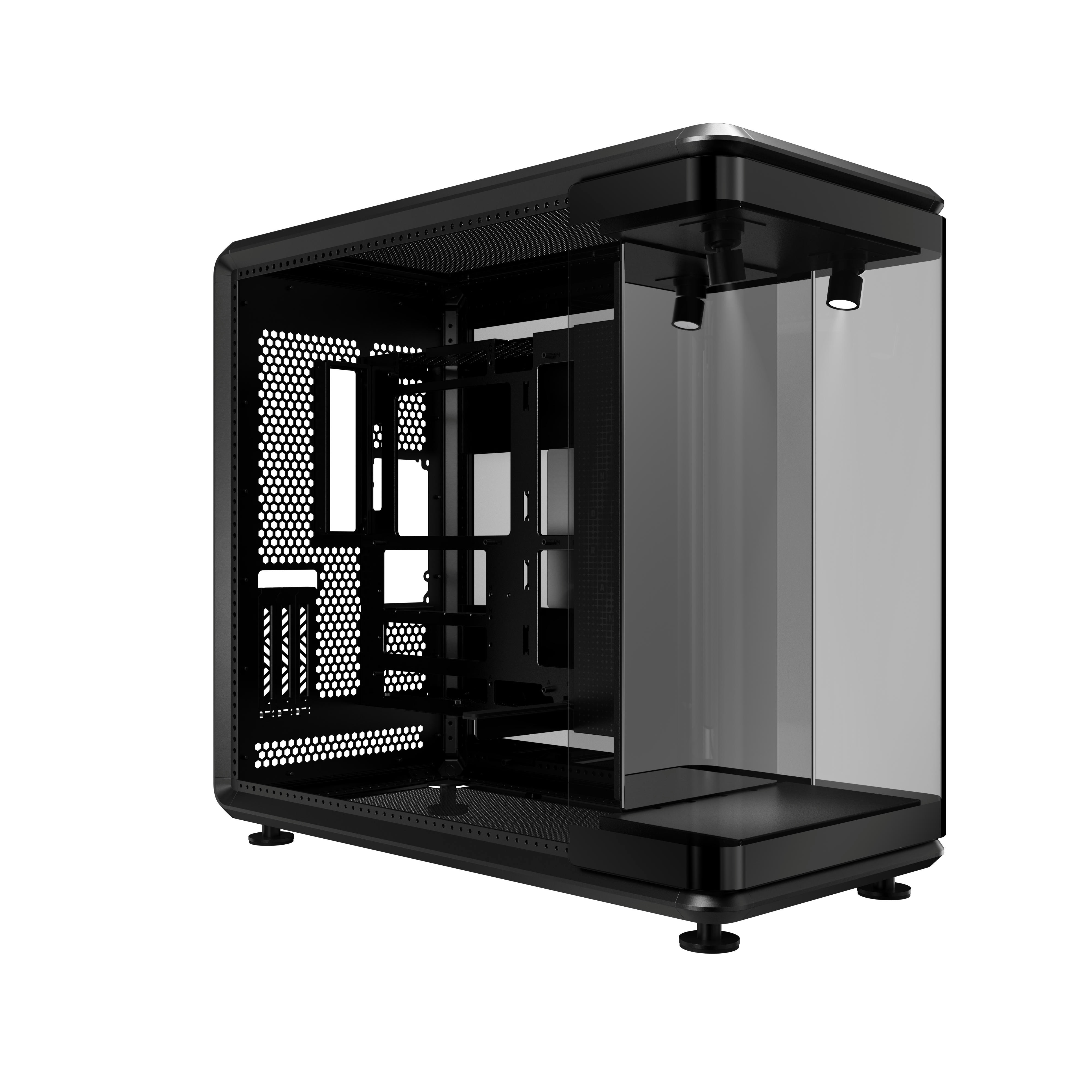 Cooler Master MasterFrame 360 Panorama (schwarz, Panorama-Glasdesign) (ATX, mATX, Mini-ITX), PC Gehäuse, Transparent, Schwarz - Bild 3