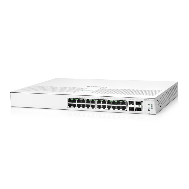 On 1930 günstig Kaufen-HPE Instant On 1930 24p Gigabit 4p SFP+ Switch. HPE Instant On 1930 24p Gigabit 4p SFP+ Switch <![CDATA[• Smart Managed Switch • 24 RJ45-Ports (24x GB-LAN) • Zusätzliche Ports: 4x SFP+ • Kühlung: passiv (lüfterlos), Rack-Kompatibel (1HE), inkl. Montage-Wi