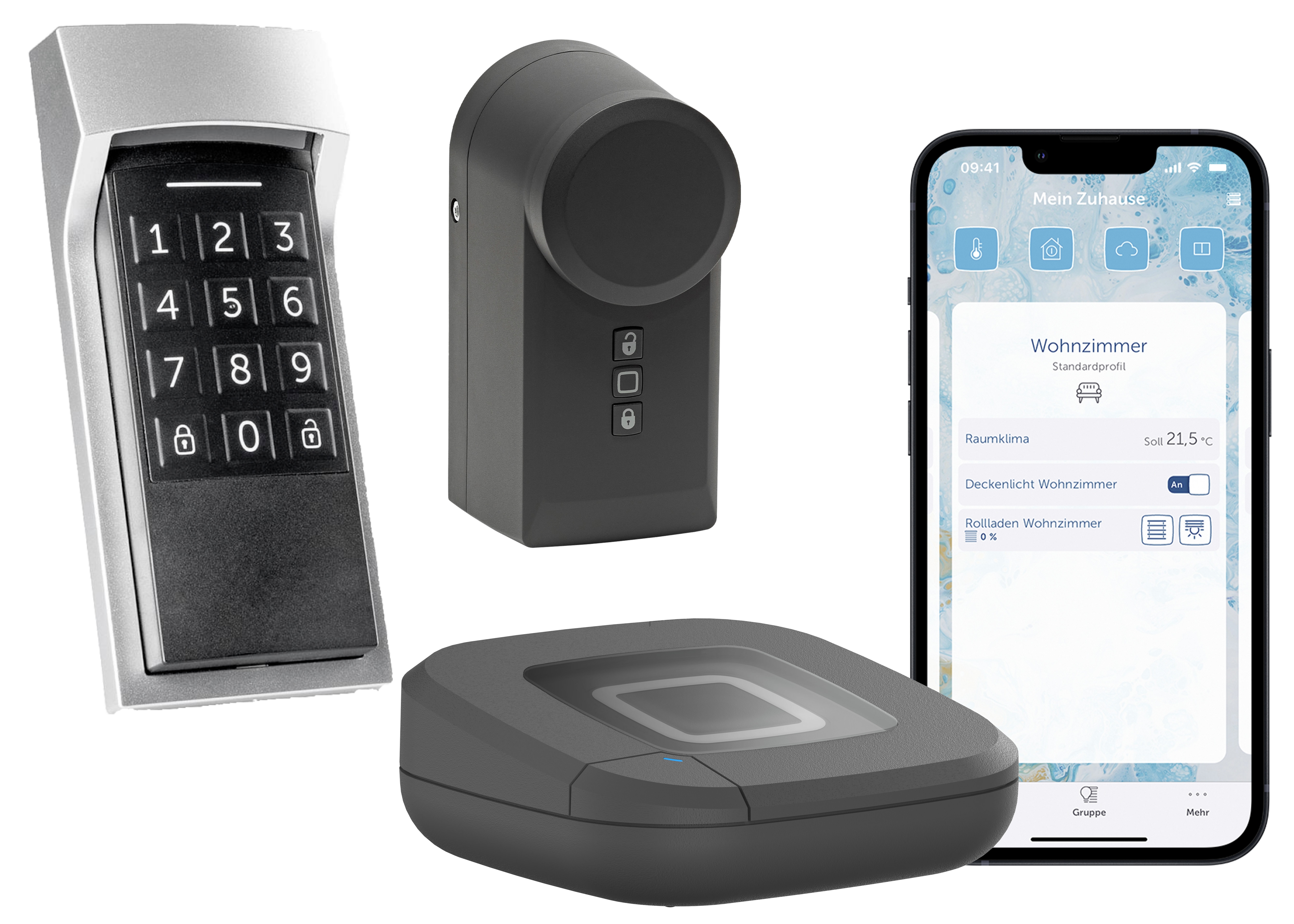 Homematic IP Starter Set Haustür Plus • Türschlossantrieb • Keypad • Access Point – anthrazit