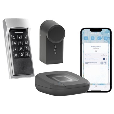 Image of Homematic IP Starter Set Haustür Plus • Türschlossantrieb • Keypad • Access Point – anthrazit