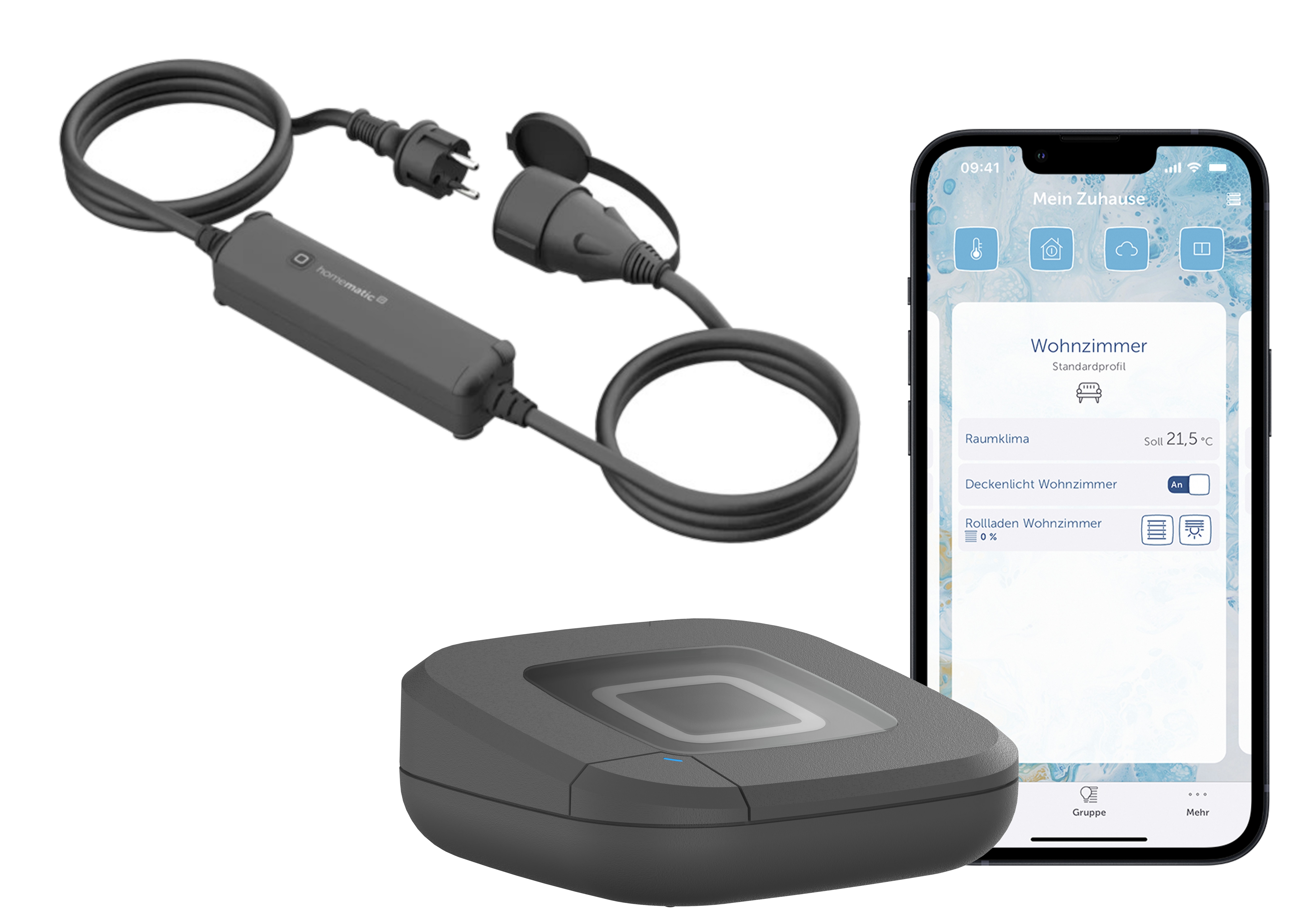 Homematic IP Starter Set Outdoor Steckdose – Access Point 2 & Schalt-Mess-Kabel - steuert Leuchten oder Elektrogeräte im Außenbereich