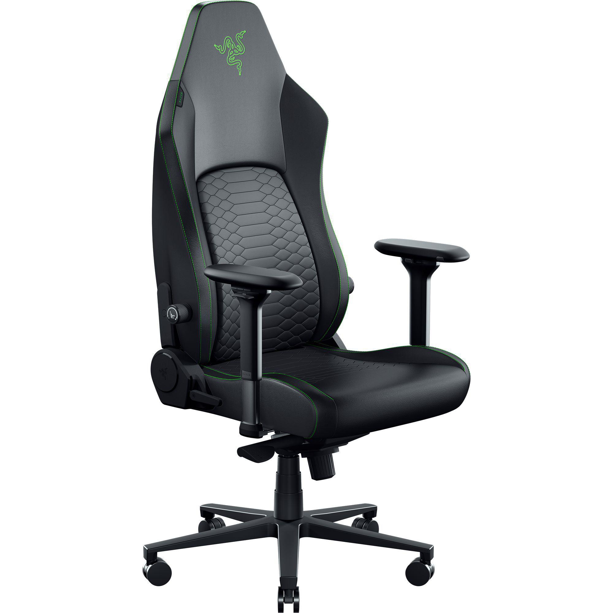 Razer ISKUR V2 NewGen Schwarz-/Grün Gaming-Stuhl mit atmungsaktivem Komfort, Razer HyperFlex™ Lordosenstütze