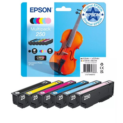 Epson  C13T16N84010 Multipack 6 Farben 250 Violin Claria Photo HD Tinte (BK, C, M, Y, HM, HC) | 08715946743868