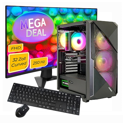 HYRICAN  GAMEMAX MegaDeal Striker SET2713 7812 i7 14700F 16GB/1TB SSD RTX 5060 Ti Win11 + MSI MAG 32C6X Monitor 80cm (32″) | 04045643127130