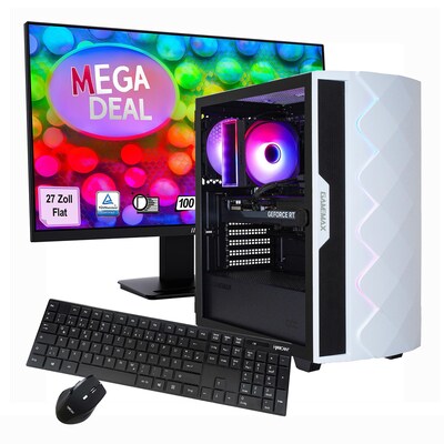 HYRICAN  GAMEMAX MegaDeal Diamond WT SET2716 7813 i7 14700F 16GB/1TB SSD RTX 5070 Win11 + MSI PRO MP273A Monitor 69cm (27″) | 04045643127161