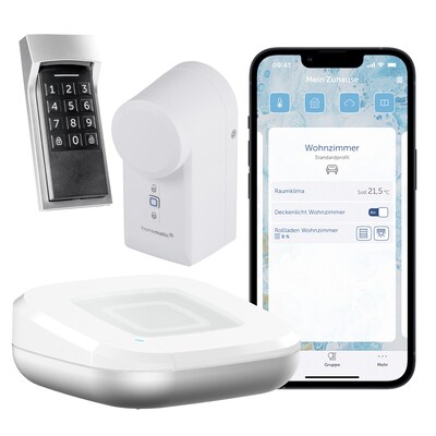 Image of Homematic IP Starter Set, Türschlossantrieb HmIP-DLD & Access Point 2 HmIP-HAP2 + Keypad