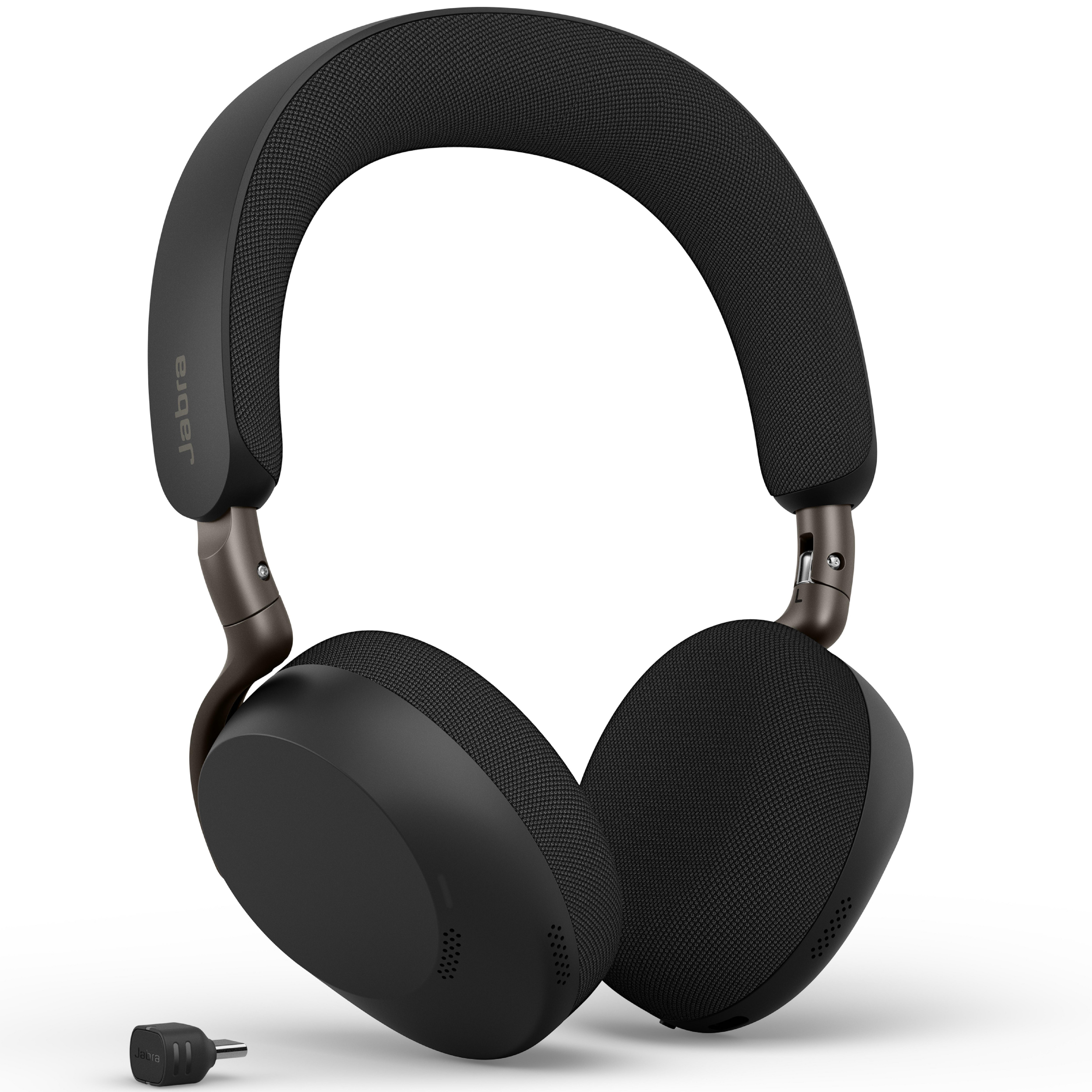 Jabra Evolve3 75 UC Schwarz Kabelloses Bluetooth-Headset inkl. USB-C Dongle und kabellosem Ladepad, ANC (Aktive Geräuchunterdrückung)