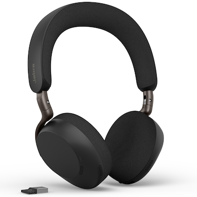 Jabra Evolve3 75 UC Schwarz Kabelloses Bluetooth-Headset inkl. USB-A Dongle, ANC (Aktive Geräuchunterdrückung)