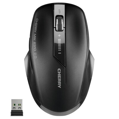 Cherry  MW 2310 2.0 Schwarz  Kabellose Desktop-Maus, 2400 DPI, 2.4 Ghz USB-A Empfänger, 2x AA Batterie | 04025112089978