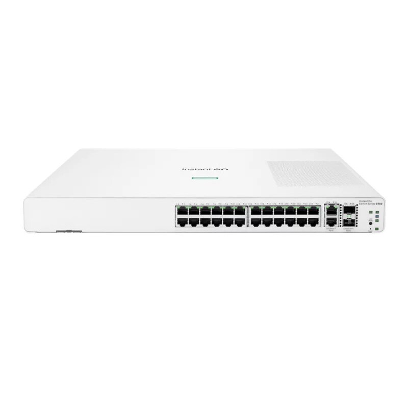 SFP günstig Kaufen-HPE Instant On 1960 24G 2XGT 2SFP+ Switch. HPE Instant On 1960 24G 2XGT 2SFP+ Switch <![CDATA[• Smart Managed Stackable Switch • 26 RJ45-Ports (24x GB-LAN, 2x 10G-LAN) • Zusätzliche Ports: 2x SFP+ • Kühlung: passiv, Rack-Kompatibel (1HE), inkl. Montage-Wi