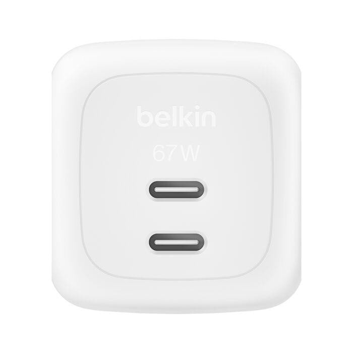 Belkin Dual USB-C Ladegerät Power Delivery und PPS (67 W) weiß