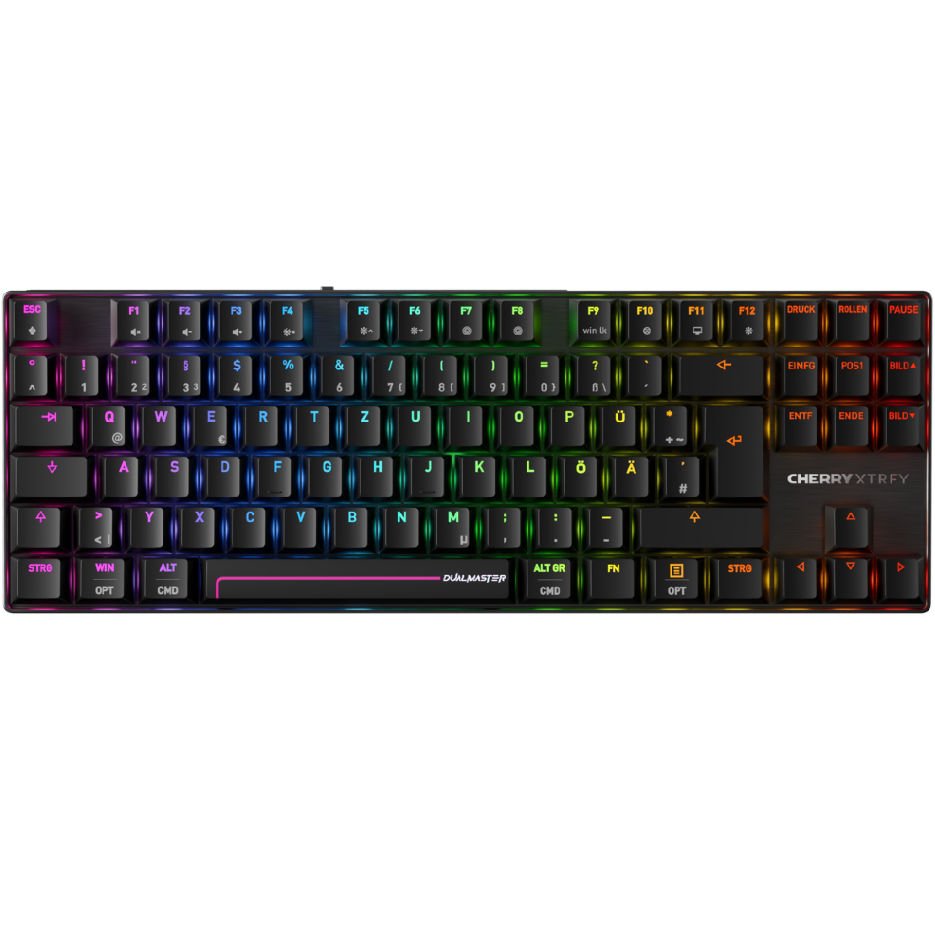 Cherry XTRFY MX 8.2 Pro TMR Tastatur kabellos / kabelgebunden (Funk / Bluetooth), Schwarz