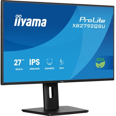 Iiyama  ProLite XB2792QSU-B1 27″ Business QHD IPS Green Choice 16:9 120 Hz Monitor | 04948570126200